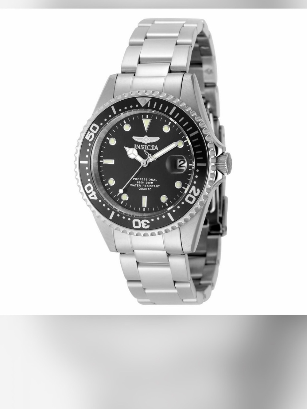 Invicta Stainless Steel Watch - Black and Silver